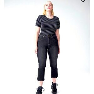 Sava High Rise Slight Flare Cropped Jeans